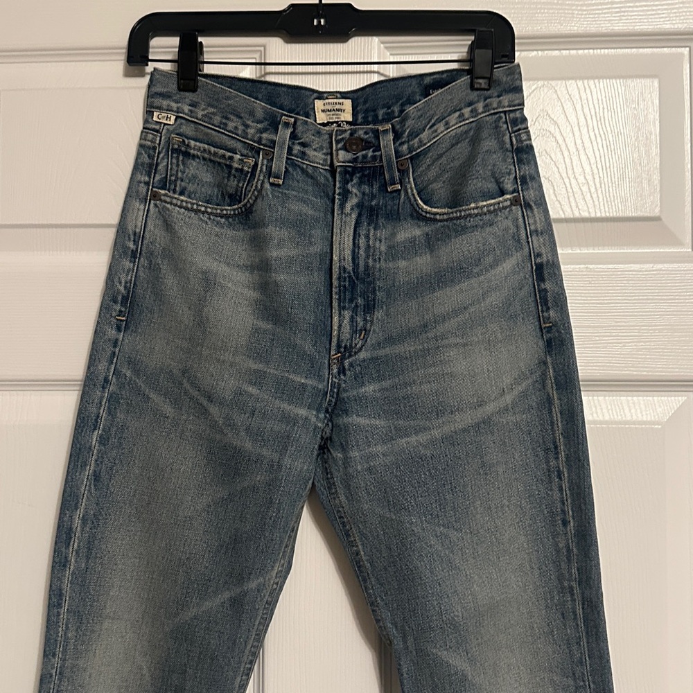 Citizen of Humanity Estella High Rise Ankle Flared Blue Denim Jeans, Sz 25
